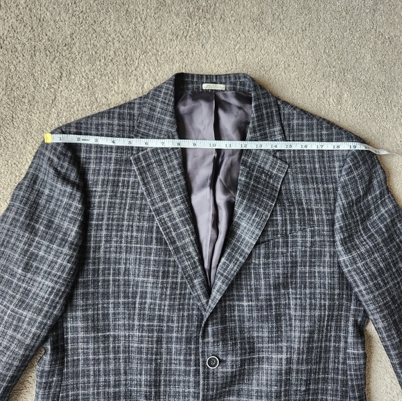 Linen Silk Wool Blend Grey Charcoal lightweight Blazer Suite Jacket Sports Coat - Picture 12 of 16